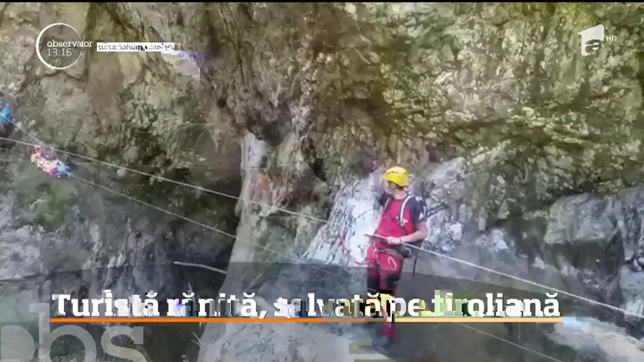 O turistă rănită grav a fost cu greu salvată dintr-un canion &icirc;n apropiere de Barajul Vidraru