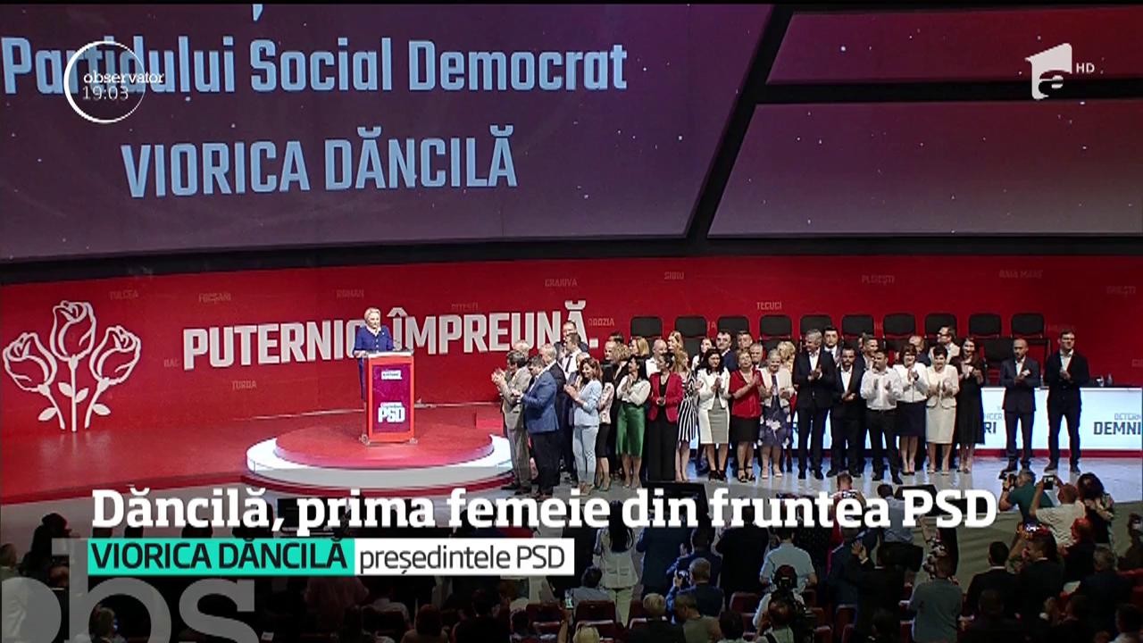 Viorica Dăncilă este noul preşedintele al Partidului Social Democrat, după un congres cu scandal