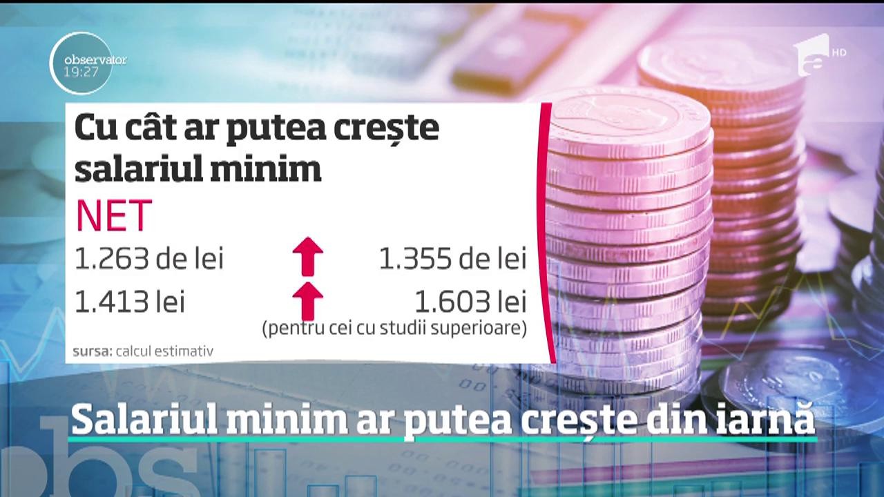 Salariul minim ar putea crește din iarnă