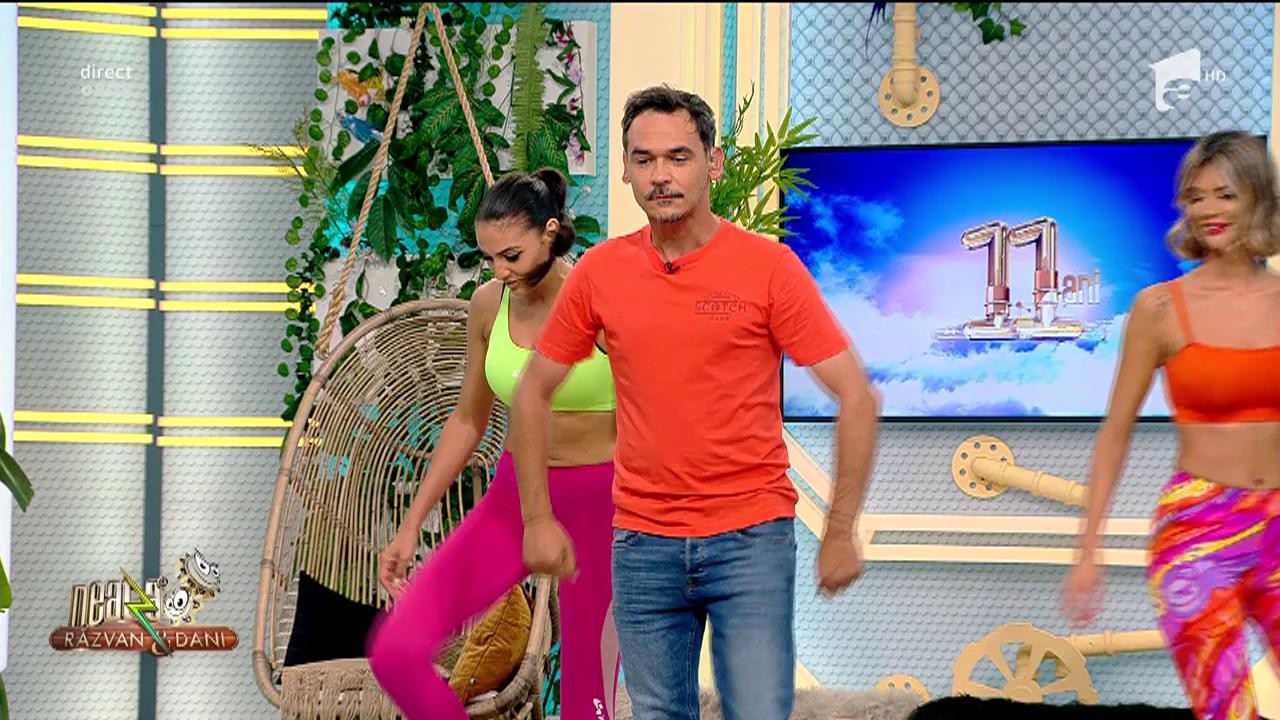 Neatza cu Răzvan și Dani. Răzvan Simion, dornic să facă exerciții cardio la prima oră a dimineții: Stai că nu pot așa!