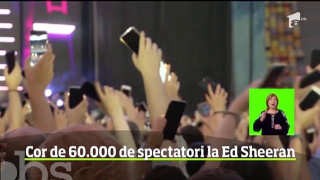 Peste 60.000 de oameni au cantat &icirc;n cor &icirc;mpreună cu artistul lor preferat, Ed Sheeran