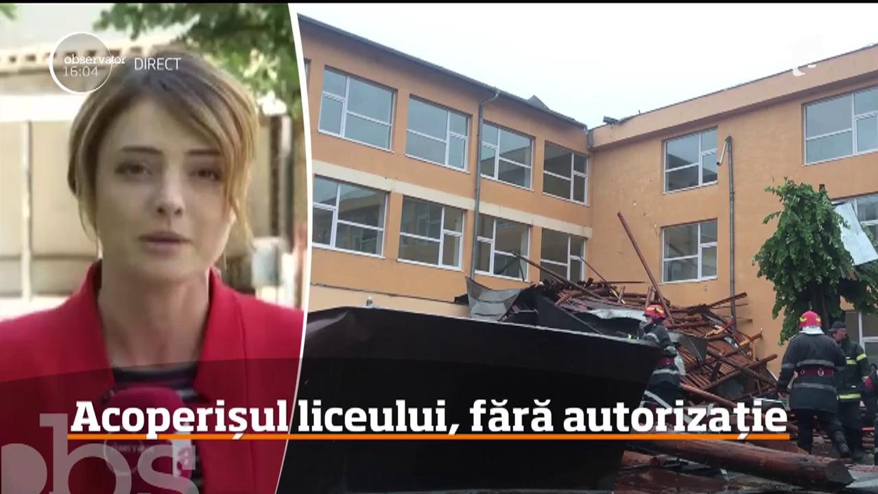 Acoperişul prăbuşit de la Colegiul Economic din Bacău, fără autorizaţie de construcţie