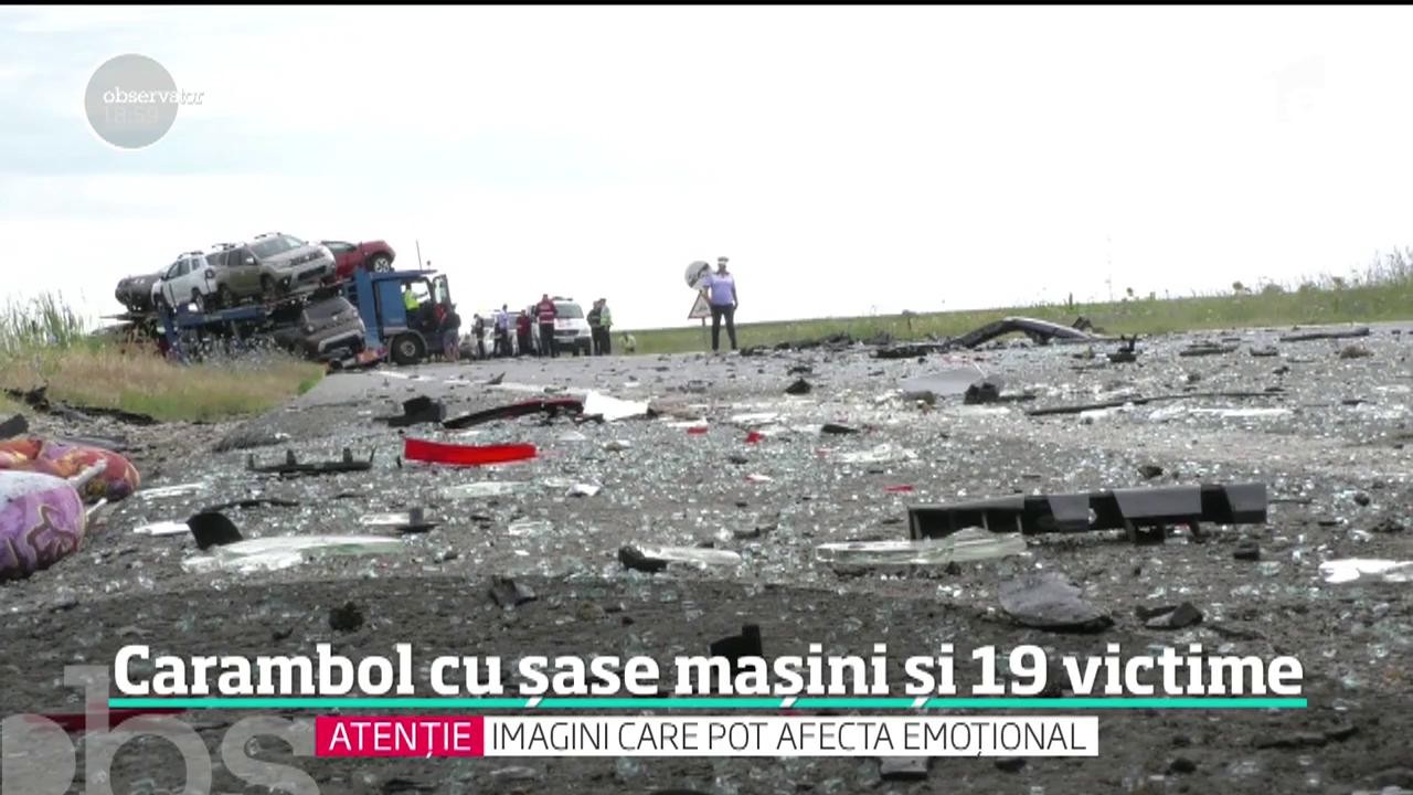 Un carambol inexplicabil a dat alarma de cod roşu, pe o şosea din Olt! Un om a murit şi 18 au fost răniţi