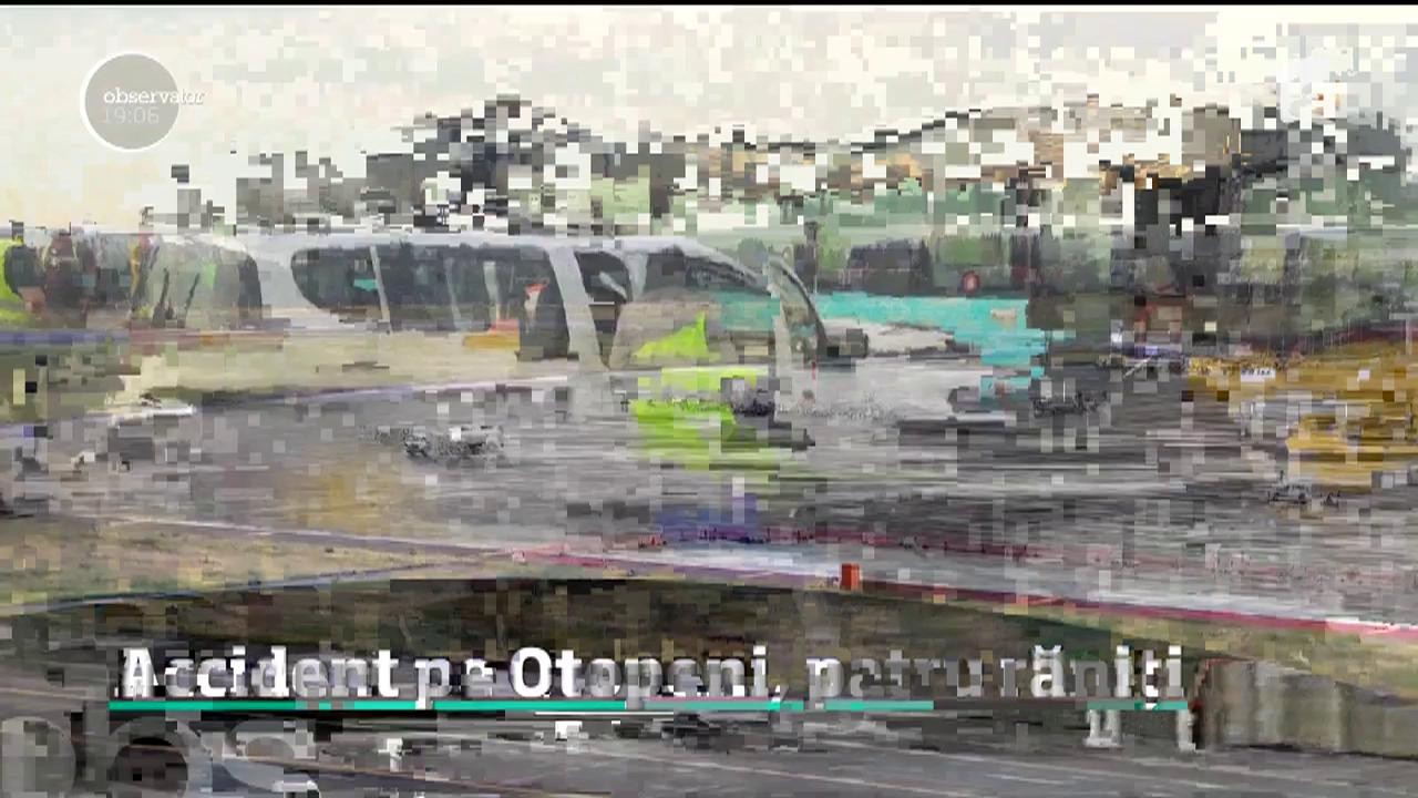 Accident neobisnuit pe Aeroportul Otopeni! Un autobuz de pasageri a intrat &icirc;ntr-o maşină, chiar pe platforma aflată la doi paşi de terminal