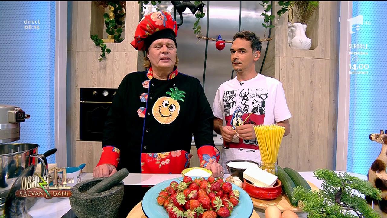 Rețeta zilei - Neatza cu Răzvan și Dani. Spumă de căpșuni & Macaroane cu br&acirc;nză și sos tzatziki