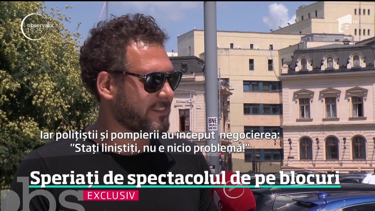 Senzaţii tari &icirc;n Capitală. Trecători au alertat poliţia după ce au văzut mai mulţi tineri care săreau de pe un acoperiş pe altul, la zeci de metri &icirc;nălţime