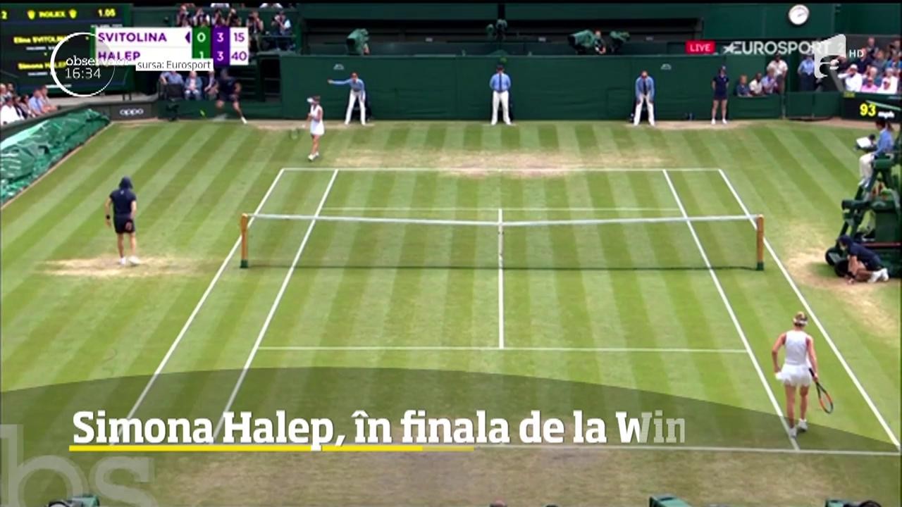 Simona Halep, &icirc;n finala de la Wimbledon, după ce a &icirc;nvins-o pe ucraineana Elina Svitolina