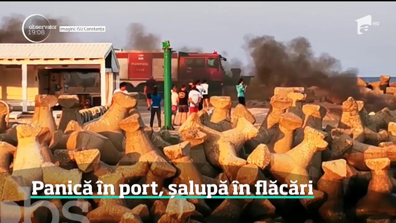 Un incendiu pe mare st&acirc;rneşte controverse. O şalupă s-a făcut scrum &icirc;ntr-un port privat din Eforie Nord
