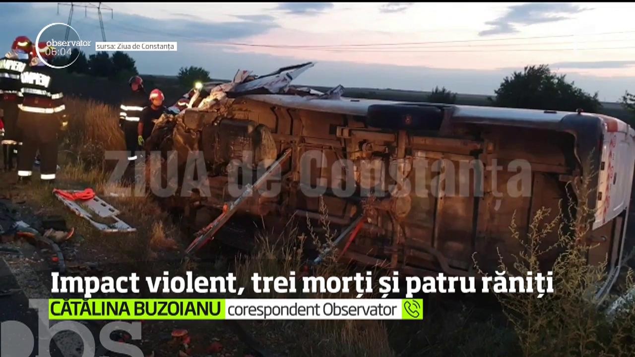 Accident teribil &icirc;n judeţul Constanţa. Trei oameni au murit, iar doi sunt &icirc;n comă