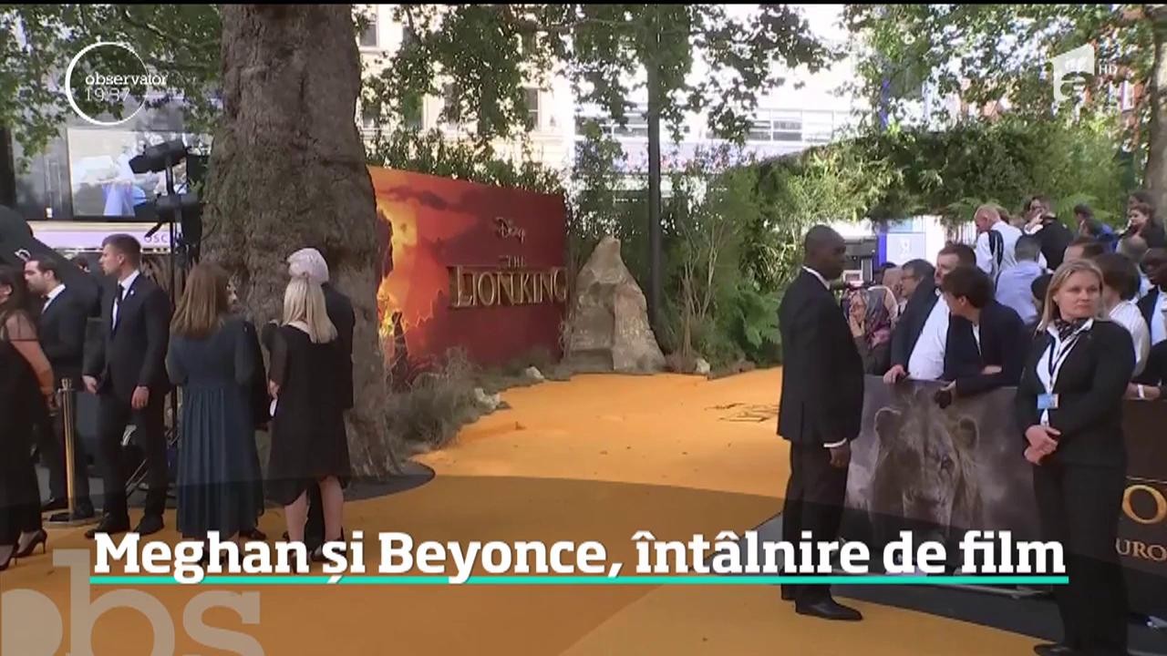 Beyonce şi Meghan Markle, &icirc;nt&acirc;lnire la premieră europeană a peliculei "The Lion King"