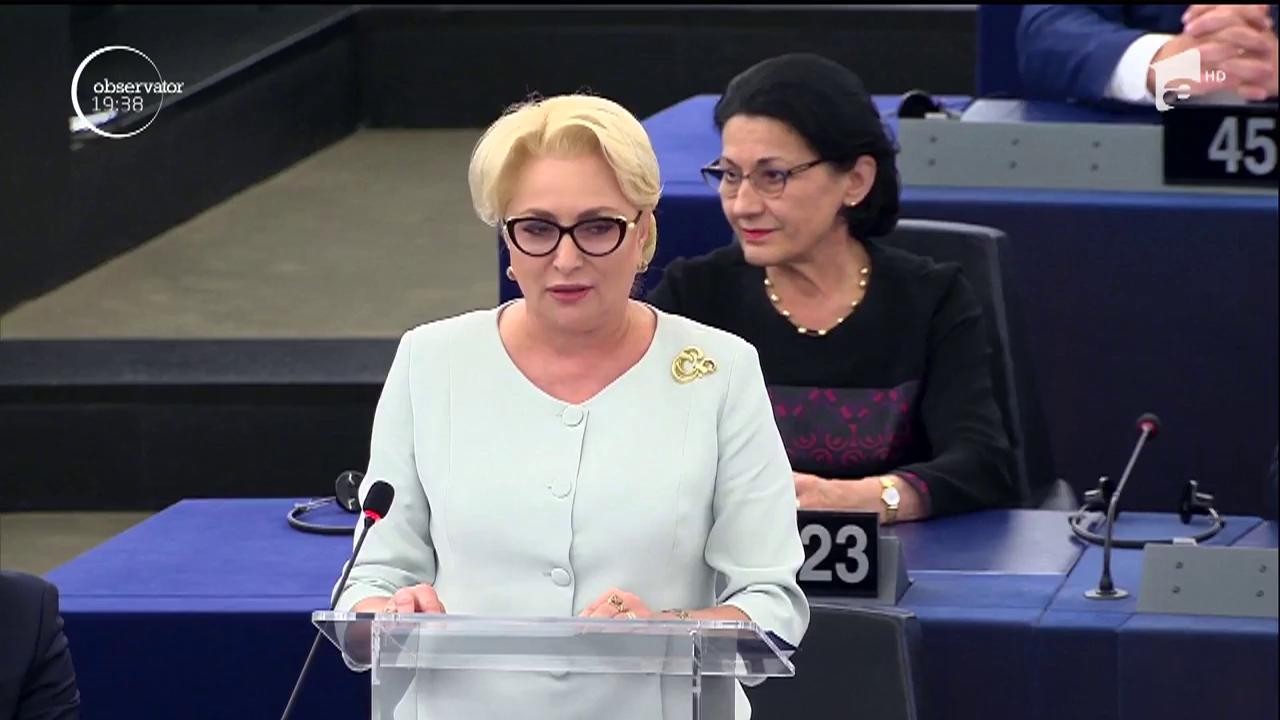 Viorica Dăncilă a cerut la Strasbourg integrarea totală &icirc;n Schengen şi ridicarea MCV-ului