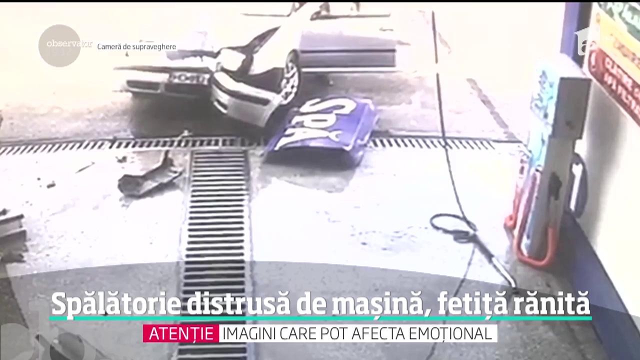 Accident teribil &icirc;n Petroşani! O spălătorie a fost distrusă de o mașină