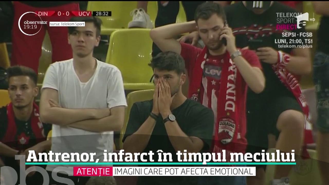 Momente dramatice &icirc;n timpul meciului dintre Dinamo şi Craiova. Antrenorul dinamoviştilor, Eugen Neagoe, s-a prăbuşit pe banca tehnic