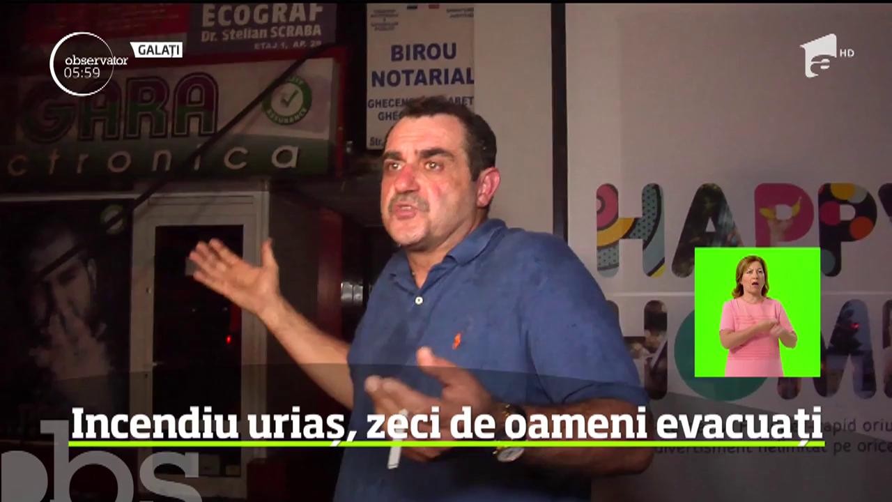 Incediu uriaș &icirc;n Galați. Zeci de oameni evacuați