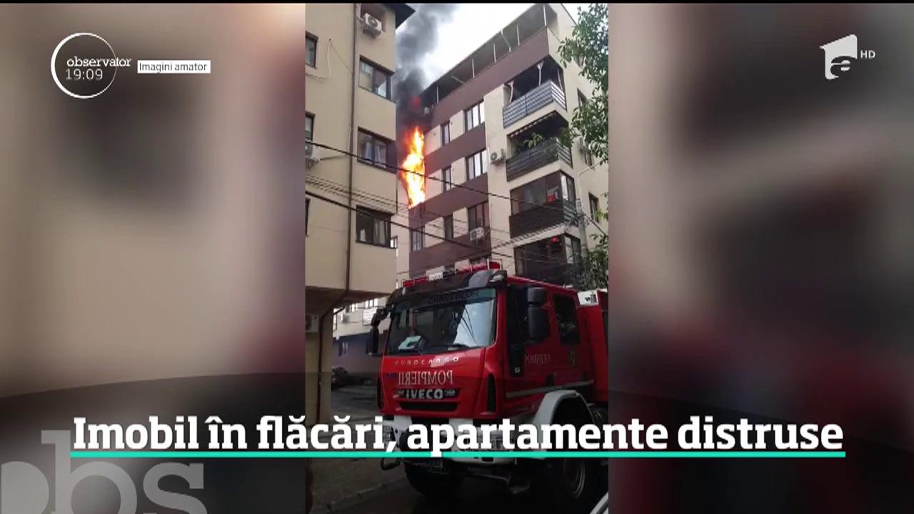 Incendiu devastator din Capitală! Focul a izbucnit din cauza unui ventilator uitat pornit, &icirc;ntr-un apartament gol