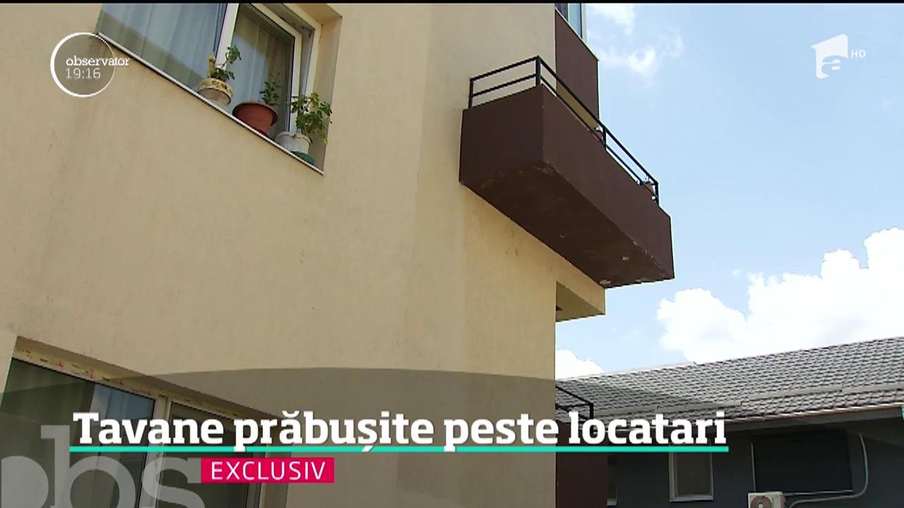 Tavane prăbușite peste locatarii unui complex rezidenţial din Popeşti Leordeni