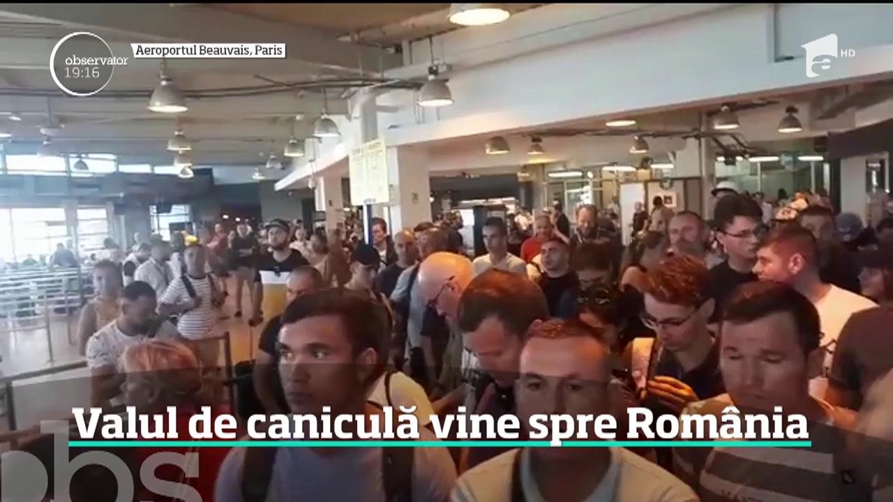 Canicula istorică a aruncat &icirc;n haos Europa. Sute de rom&acirc;ni au rămas blocaţi pe aeroporturi, &icirc;n Londra şi Paris