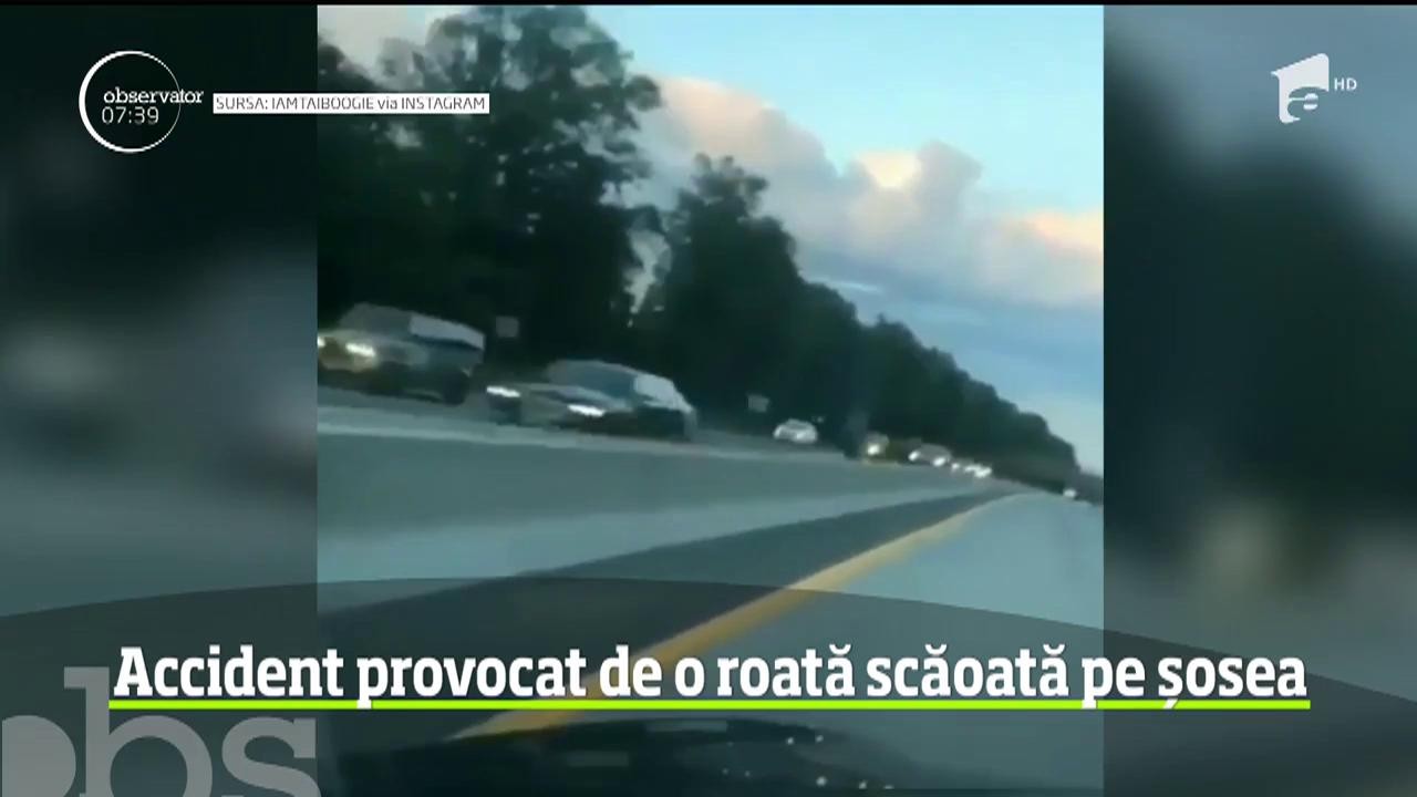 Accident provocat de o roată scăpată pe o șosea din New Jersey