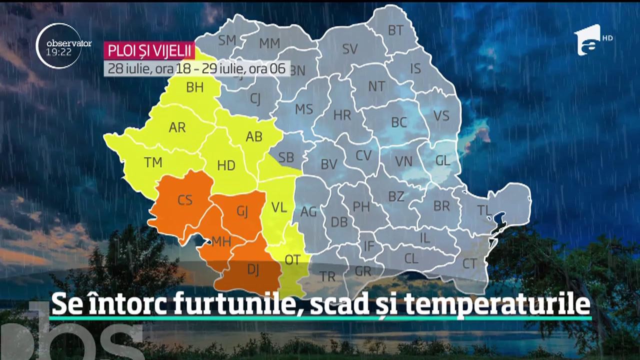 Vremea se schimbă radical! Se &icirc;ntorc furtunile, scad și temperaturile