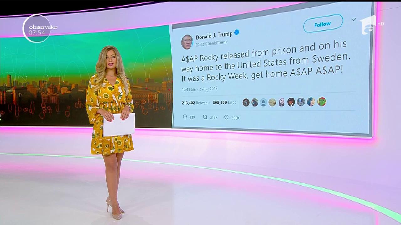 A$AP Rocky, rapperul american implicat &icirc;ntr-un scandal &icirc;n Suedia, a fost eliberat din &icirc;nchisoare p&acirc;nă la pronunţarea sentinţei definitive!