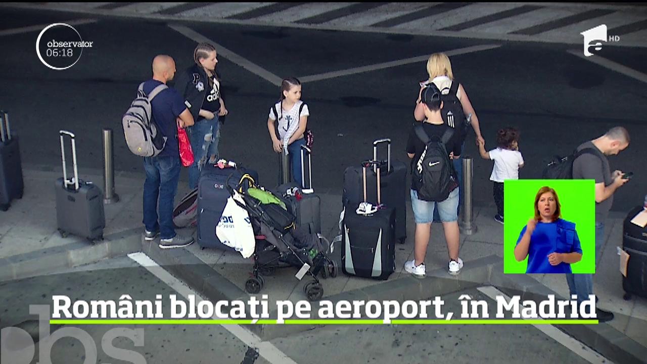 Rom&acirc;ni blocați pe aeroport, &icirc;n Madrid