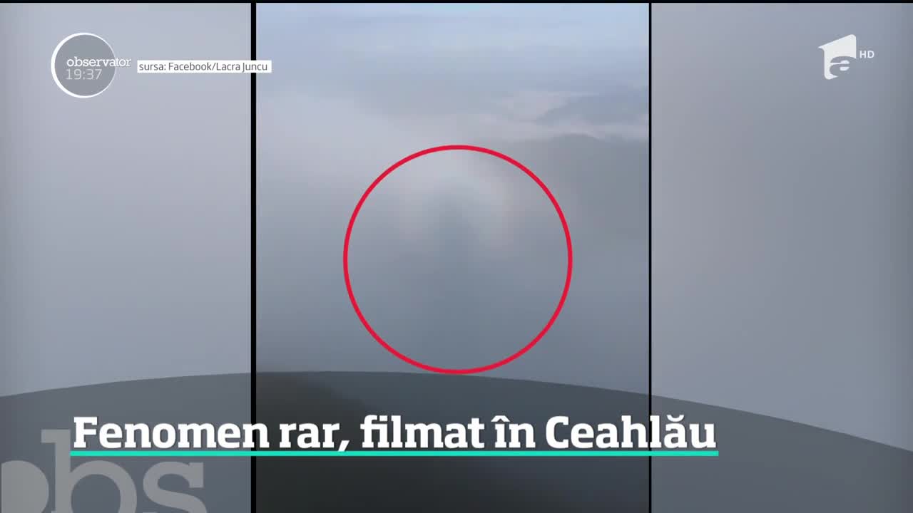 Fenomenul Gloria, fimat pe V&acirc;rful Toaca din Masivul Ceahlău