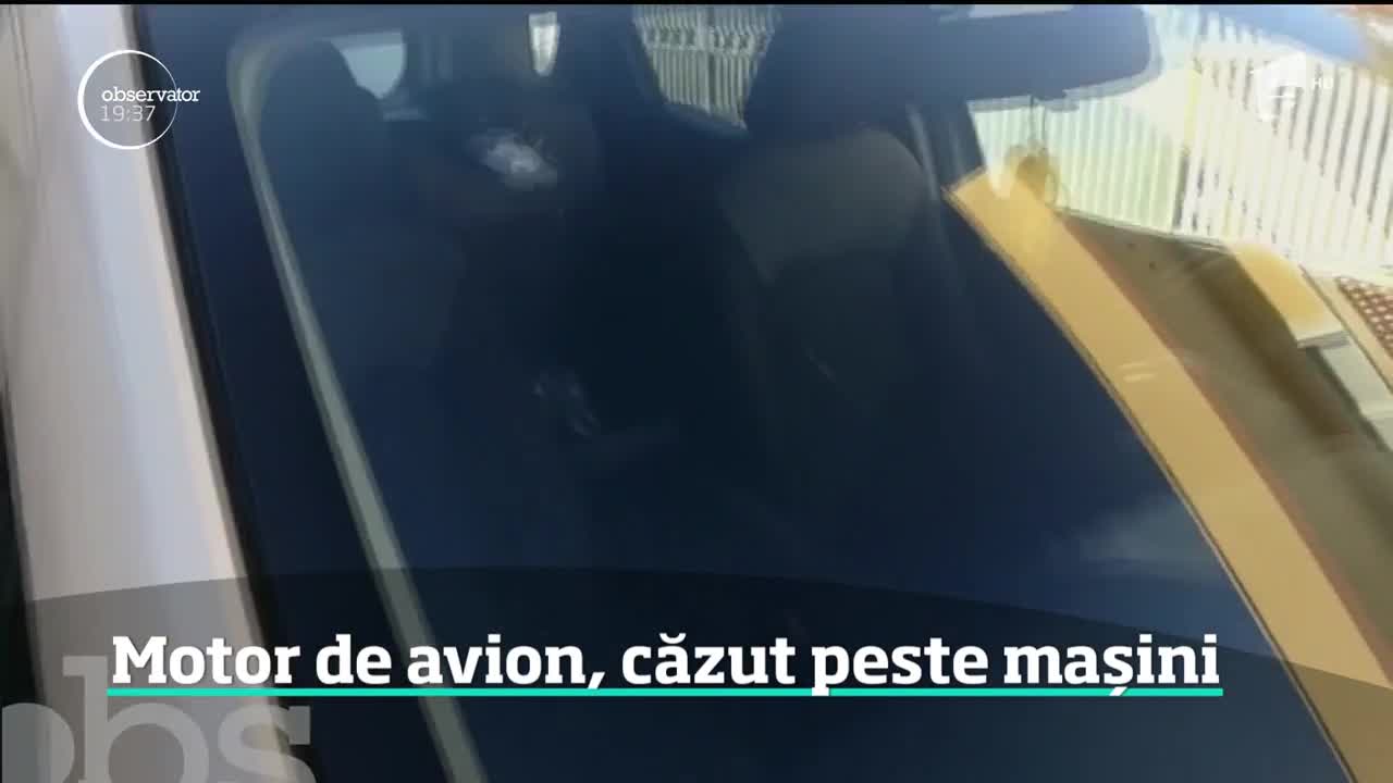 Motor de avion, căzut peste mașini, &icirc;n Roma
