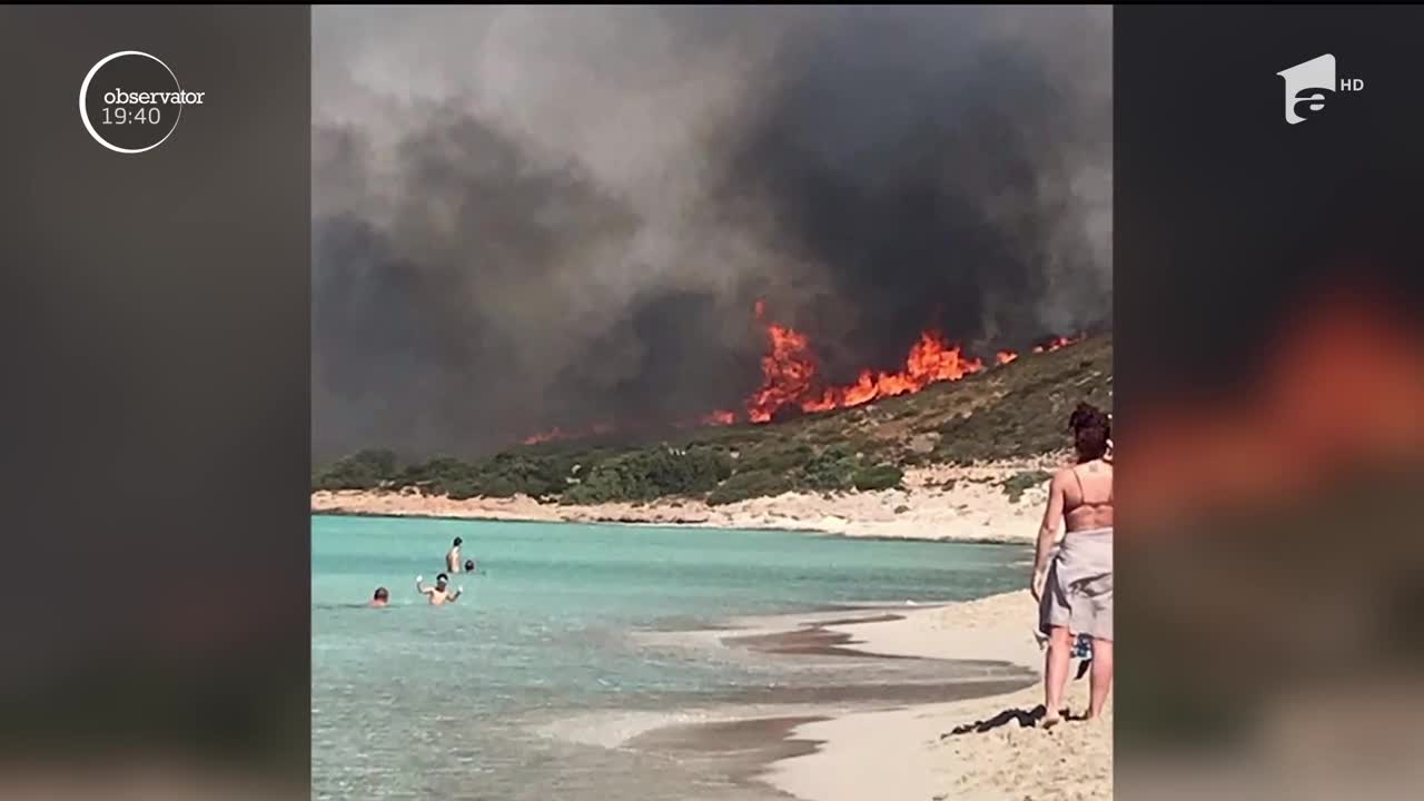 Incendii de vegetaţie fac ravagii &icirc;n Europa. Cel mai mare incendiu se află l&acirc;ngă Atena, la Marathon