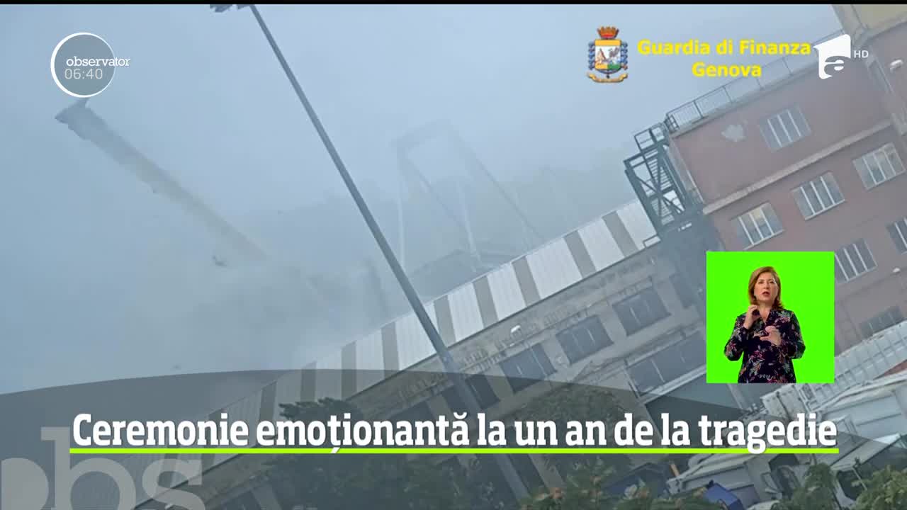 La un an după ce podul Morandi s-a prăbuşit a avut loc o ceremonie impresionantă &icirc;n oraşul italian Genova