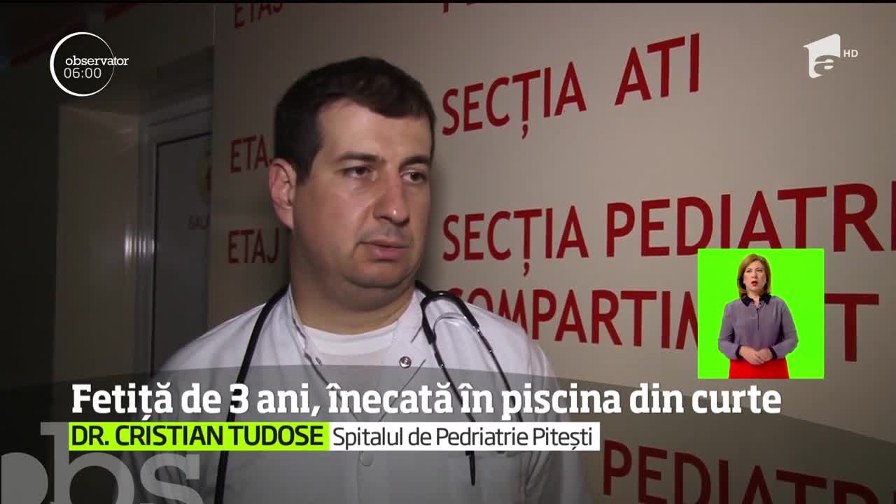 Dramă &icirc;ntr-o familie din Argeş! O fetiţa de numai trei ani s-a &icirc;necat &icirc;n piscina din curtea casei, construită &icirc;n urmă cu o lună