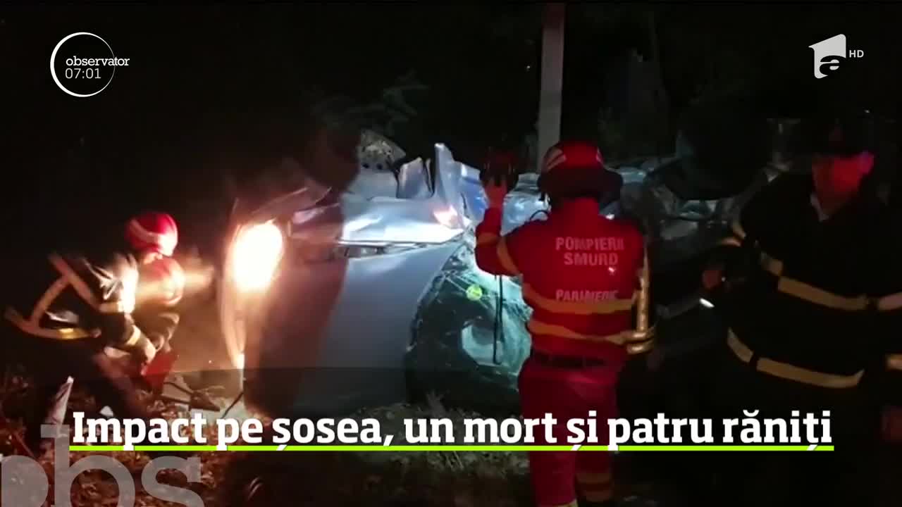 Accident extrem de violent pe drumul naţional care leagă Constanţa de Tulcea. Un bărbat a murit, iar alte patru persoane au fost rănite