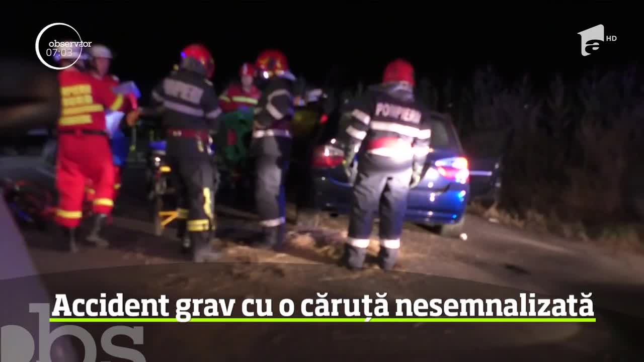 Accident tragic &icirc;n judeţul Braşov! Un autoturism a lovit o căruţă nesemnalizată
