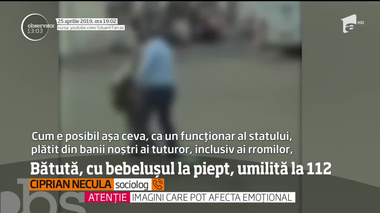 Femeie bătută cu bebelușul &icirc;n brațe și umilită de un operator de la 112