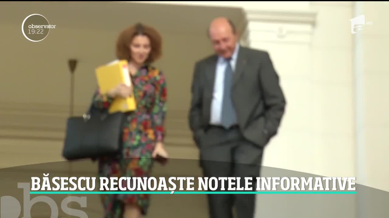 Traian Băsescu recunoaşte că a dat note informative