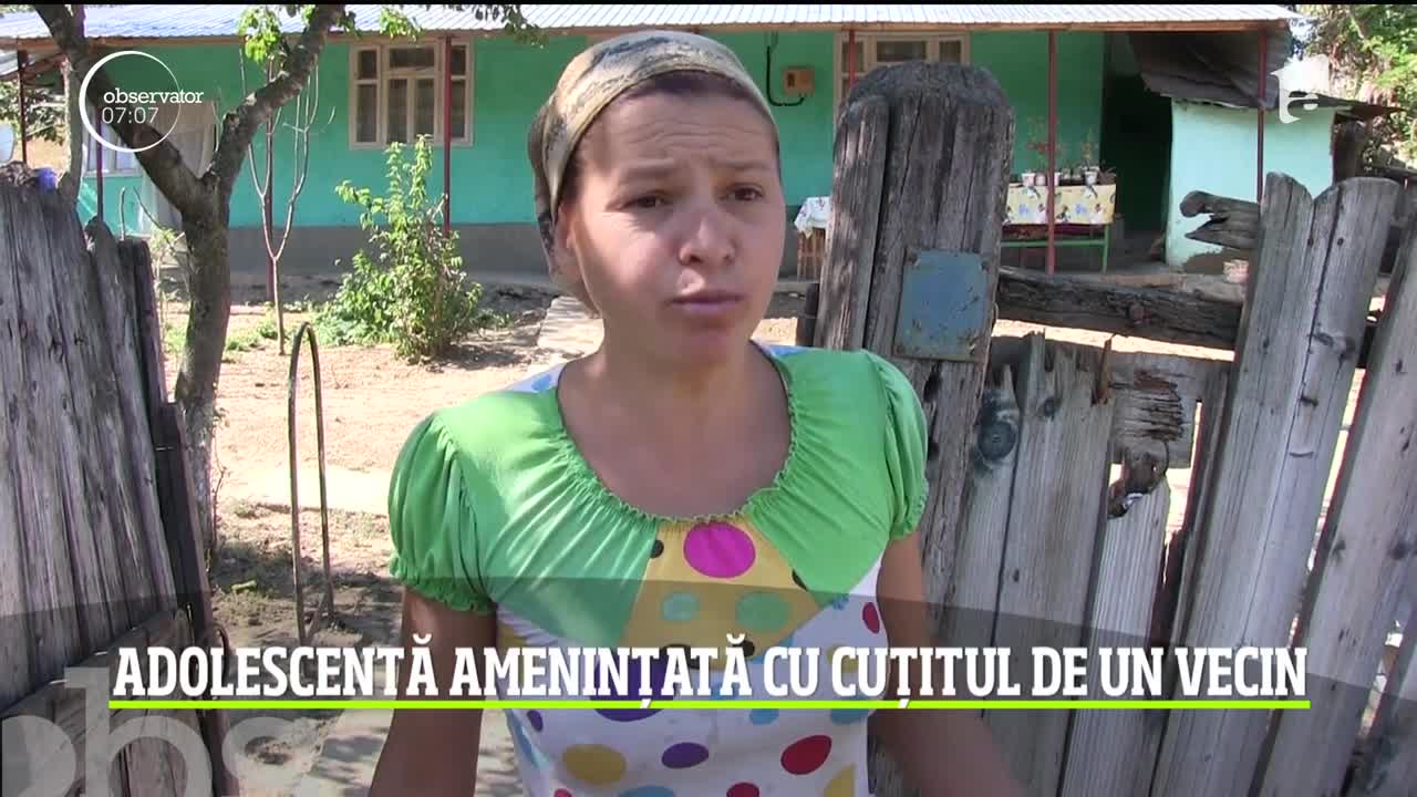 Caz şocant &icirc;ntr-un sat din Vaslui. O adolescentă este amenințată cu cuțitul de un vecin