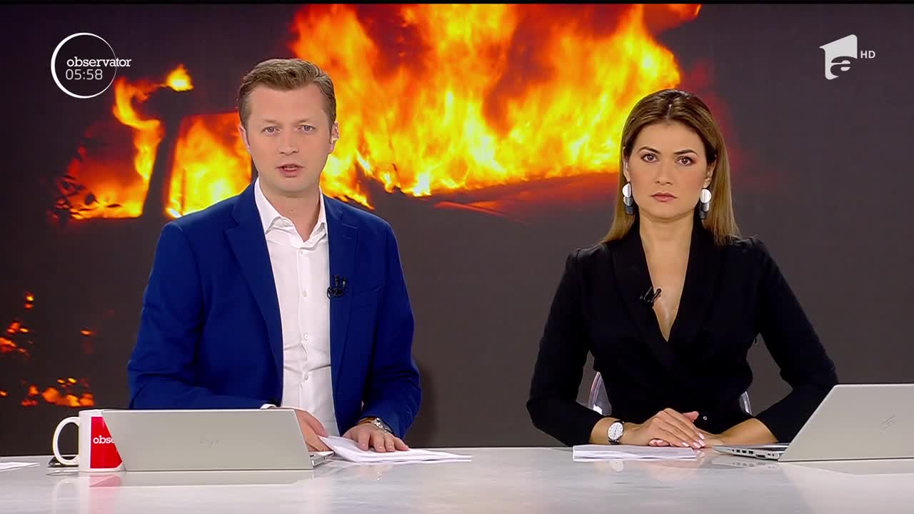 Un microbuz a luat foc &icirc;ntr-o benzinărie din Galaţi