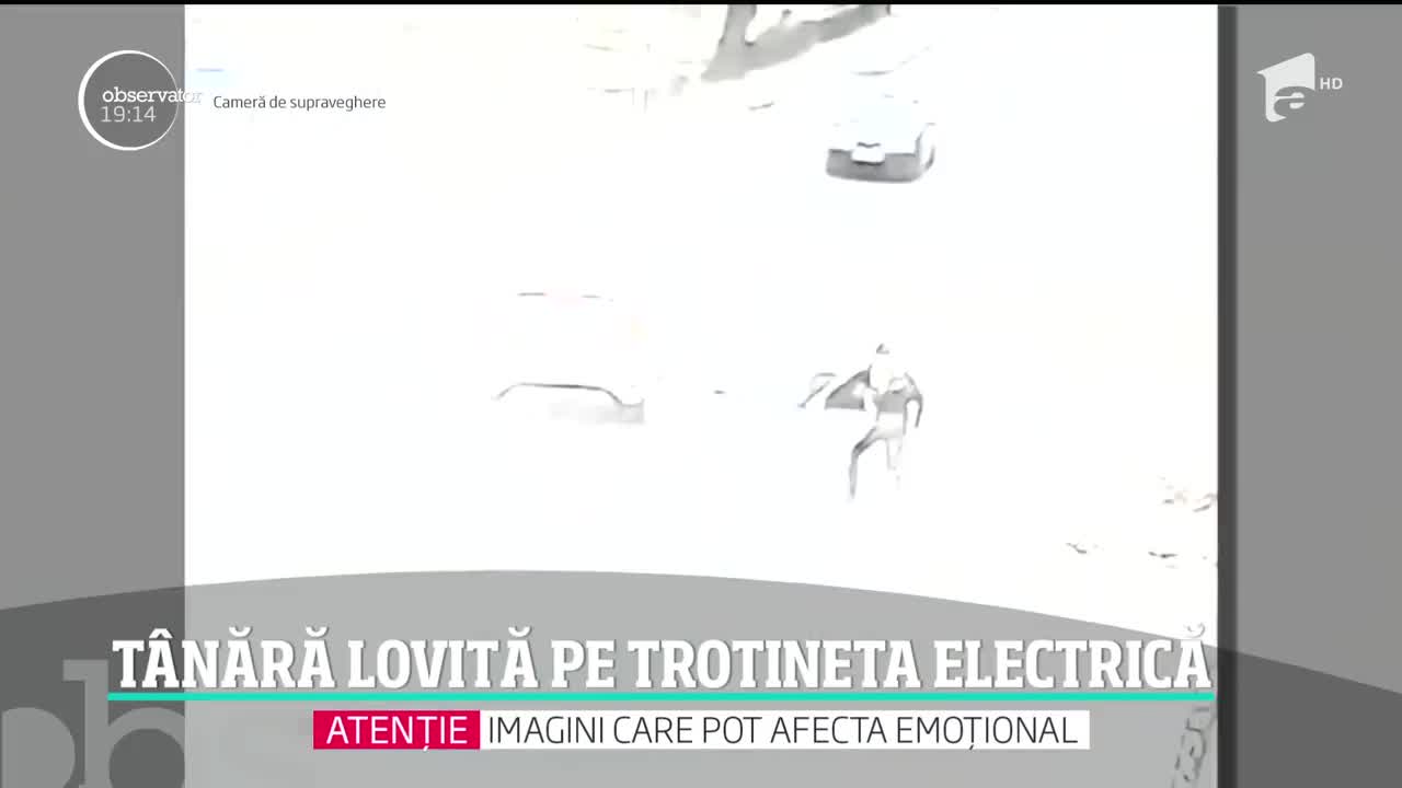 T&acirc;nără lovită pe trotineta electrică, &icirc;n Cluj Napoca