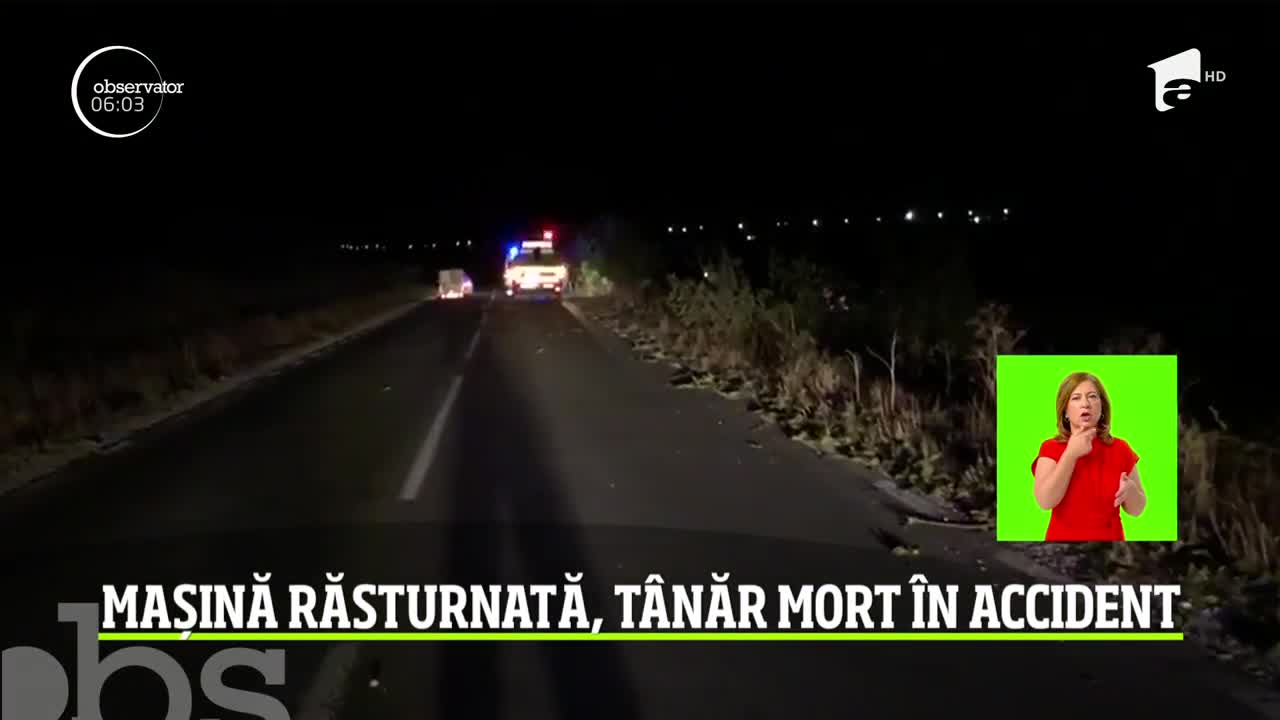 Accident rutier grav pe un drum judeţean, la ieşirea din Medgidia. Un autoturism, &icirc;n care se aflau trei bărbaţi, s-a răsturnat pe c&acirc;mp