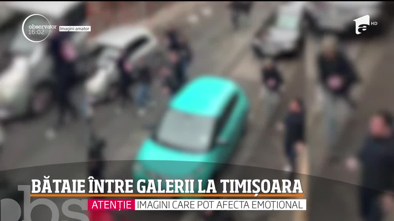 Bataie &icirc;ntre galerii. Ultraşii echipelor Dinamo şi Poli Timişoara s-au luat la bătaie &icirc;n plină stradă