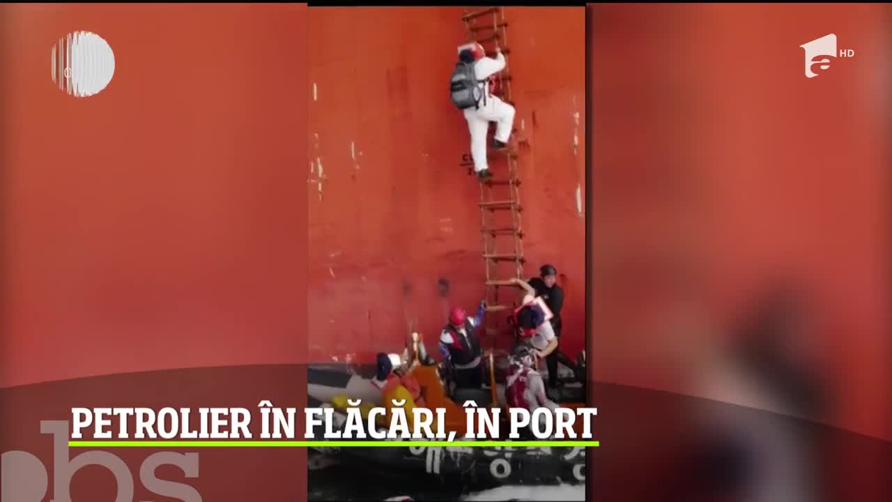Incendiu puternic &icirc;ntr-un port din Coreea de Sud, după o explozie produsă la bordul unui petrolier de 25.000 de tone