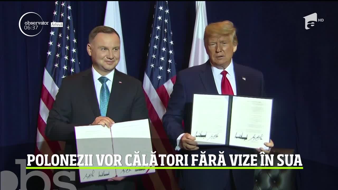 Polonezii vor călători fără vize &icirc;n Statele Unite