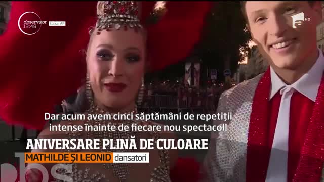 Celebrul cabaret parizian Moulin Rouge a &icirc;mplinit 130 de ani. Aniversarea a fost marcată cu focuri de artificii și un spectacol grandios
