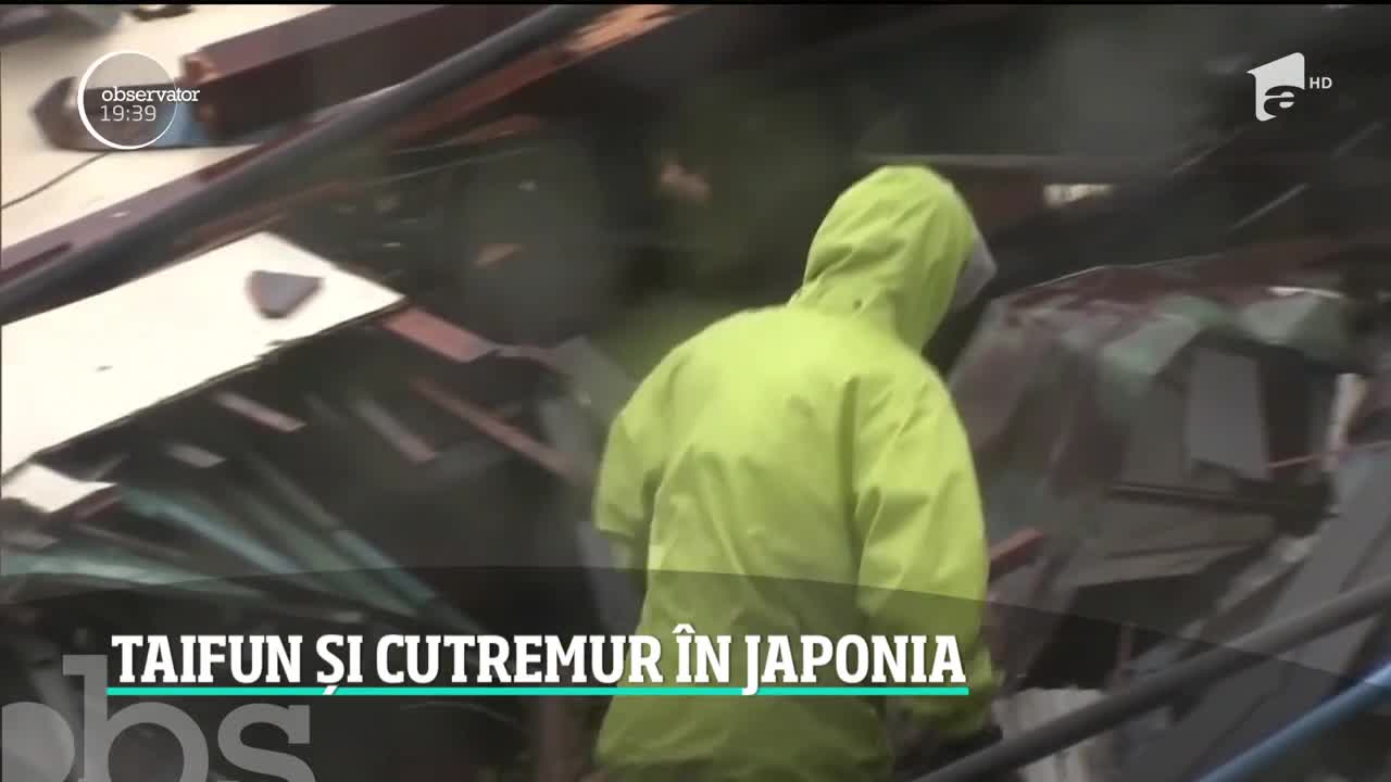 Japonia, lovită simultan de un cutremur şi de un taifun puternic