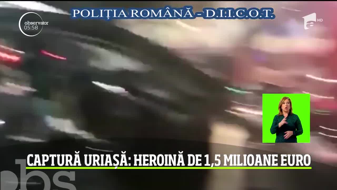 Captură uriașă: heroină pură &icirc;n valoare de peste un milion şi jumătate de euro