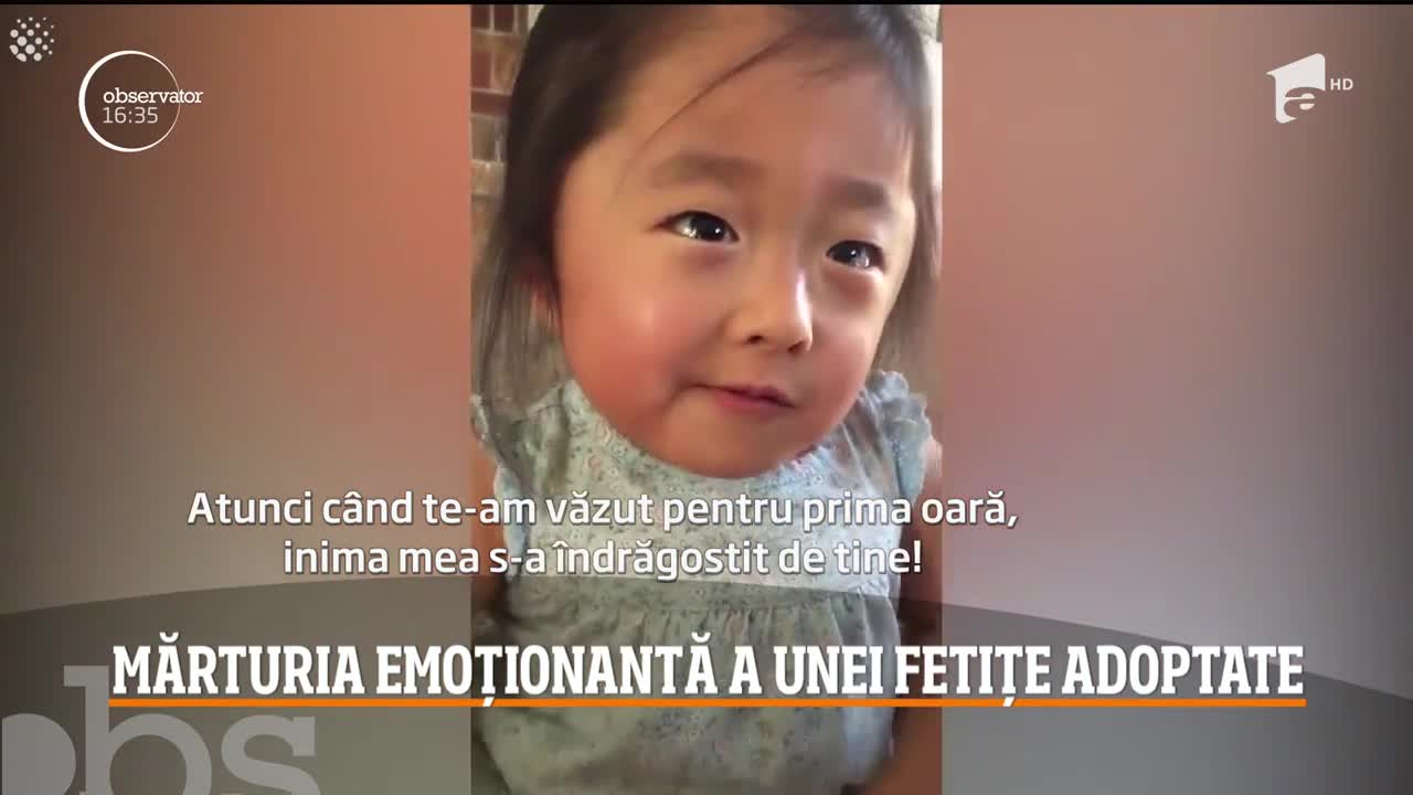 O copilă din Statele Unite i-a mărturisit mamei sale adoptive că a iubit-o din prima clipă