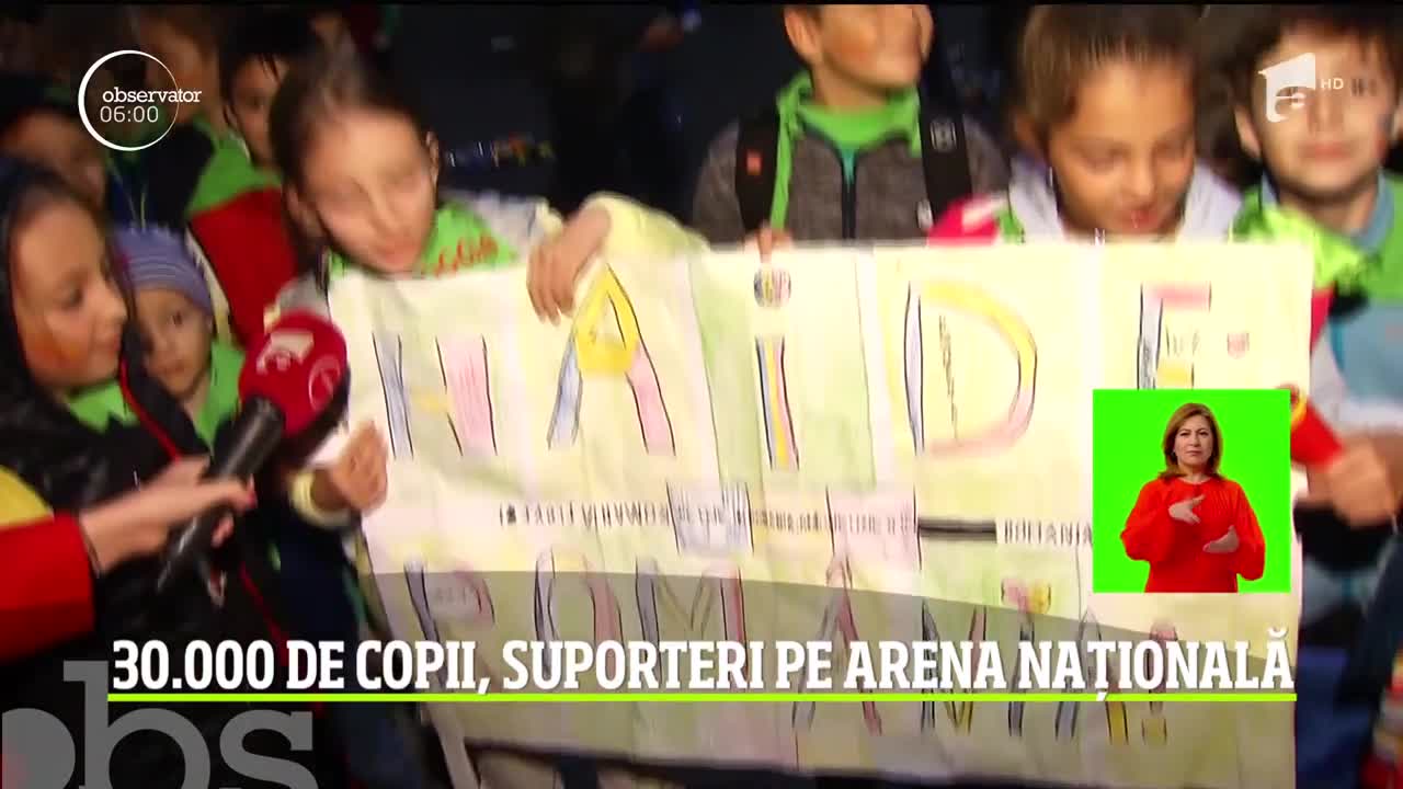 Momente emoţionante pe cel mai mare stadion din Rom&acirc;nia. Peste 30.000 de copii au fost suporteri pe Arena Națională