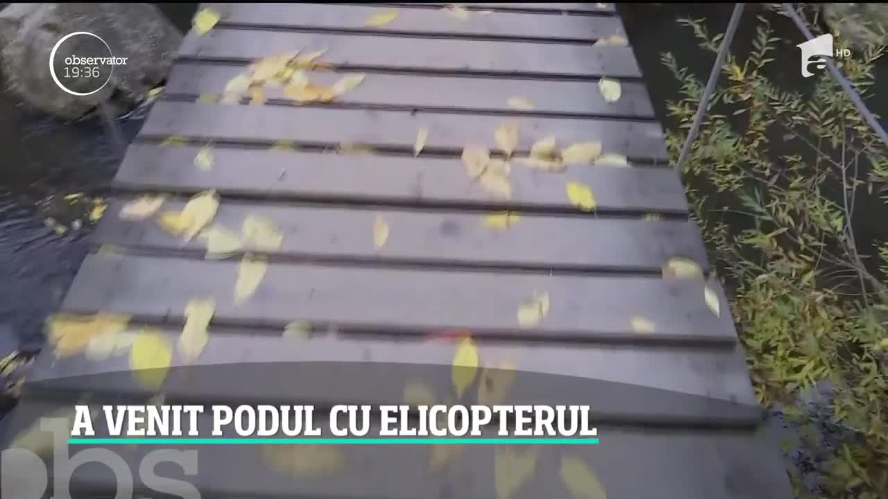 &Icirc;n Cheile Turzii, un pod vechi a fost &icirc;nlocuit din aer cu unul mai trainic, cu ajutorul elicopterului