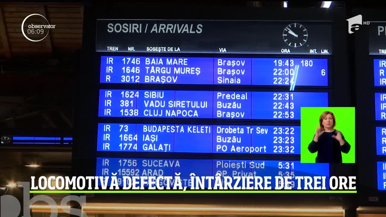 Un tren care venea din Baia Mare spre Bucureşti a avut o &icirc;nt&acirc;rziere de trei ore după o defecţiune tehnică la locomotivă