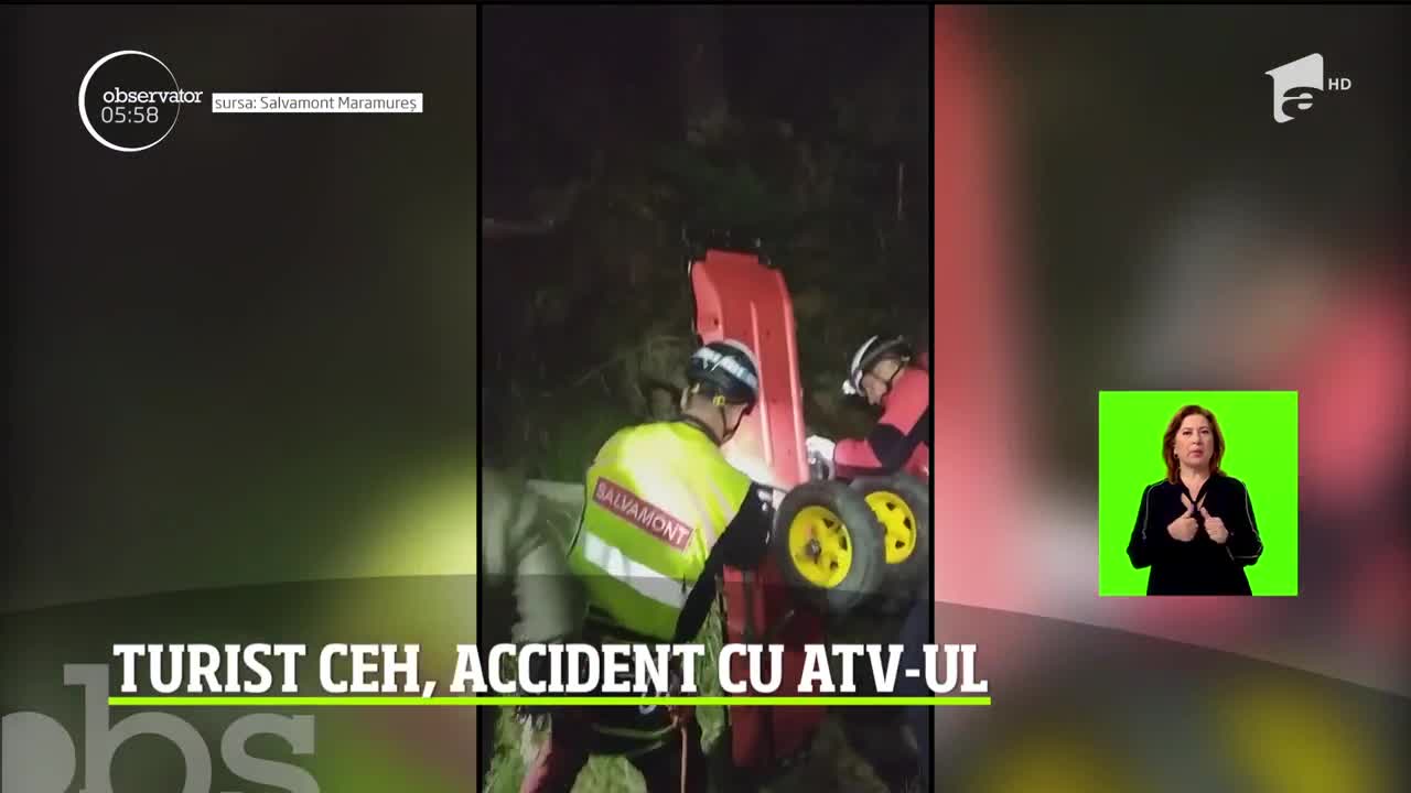 Intervenţie dificilă a salvamontiştilor &icirc;n munţii Maramureşului, pentru salvarea unui turist din Cehia care a căzut cu ATV-ul &icirc;ntr-o prăpastie de c&acirc;teva zeci de metri
