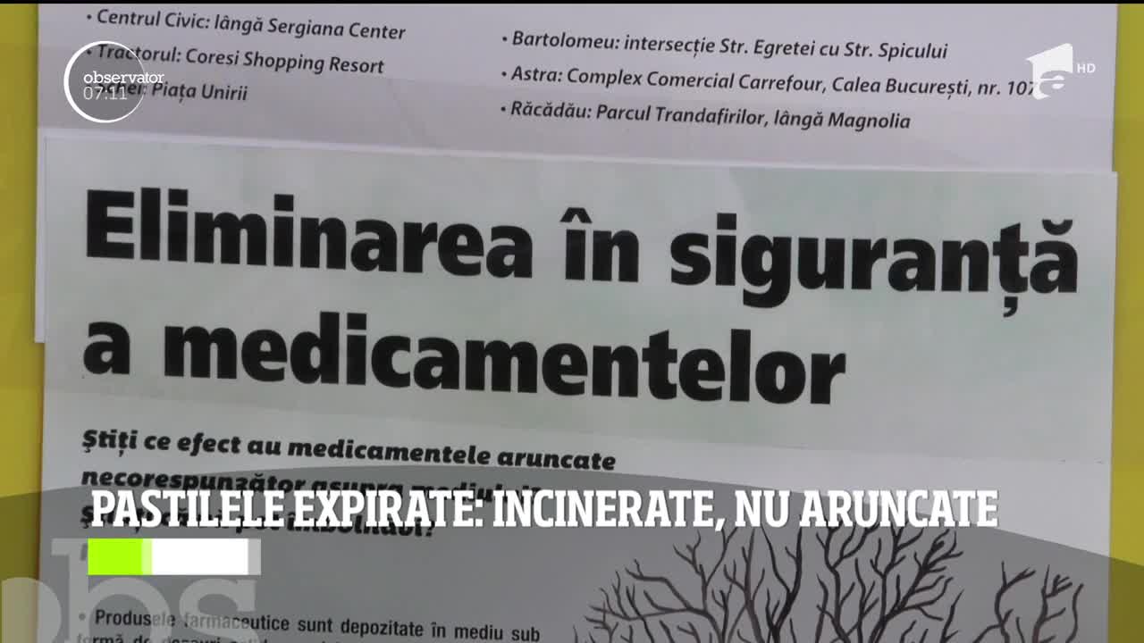 Pastilele expirate: incinerate, nu aruncate